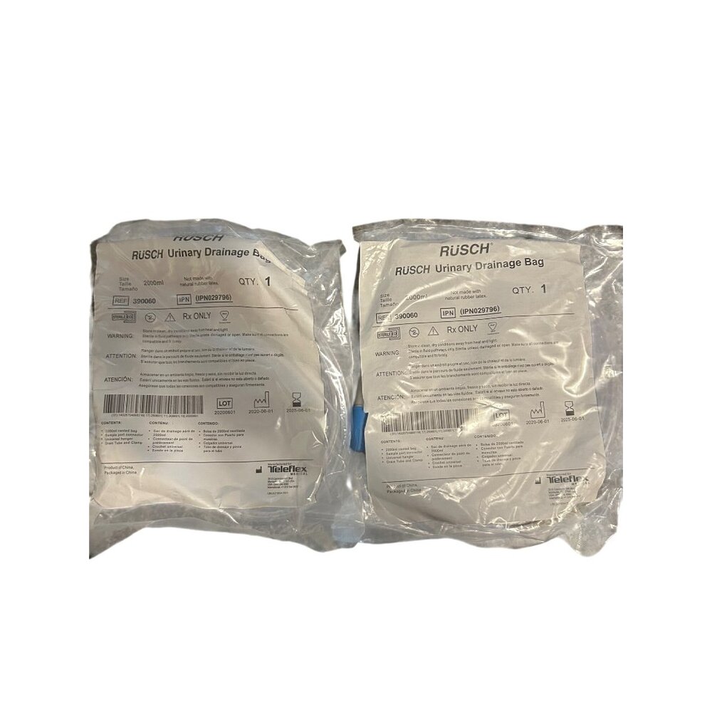 Rusch Urinary Drainage Bag 2000ml Latex-Free Single Use Medical Supplies Pack Of